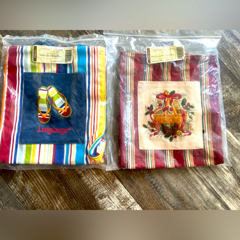 Y2K Longaberger tote bags : holiday 2005 tote bag & sunny day tote •deadstock